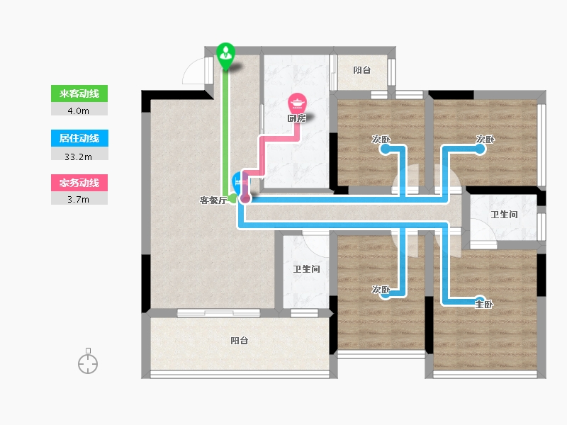 广西壮族自治区-桂林市-鑫屿金河阳光-88.06-户型库-动静线