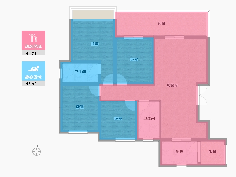 四川省-南充市-世合悦中心-100.34-户型库-动静分区