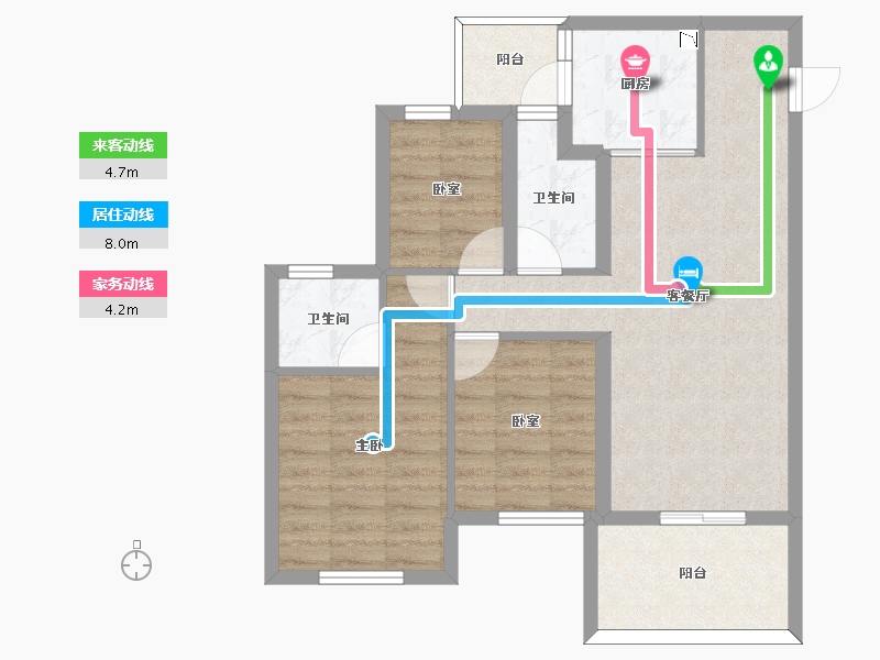 四川省-南充市-鸿通·富春山居-70.00-户型库-动静线