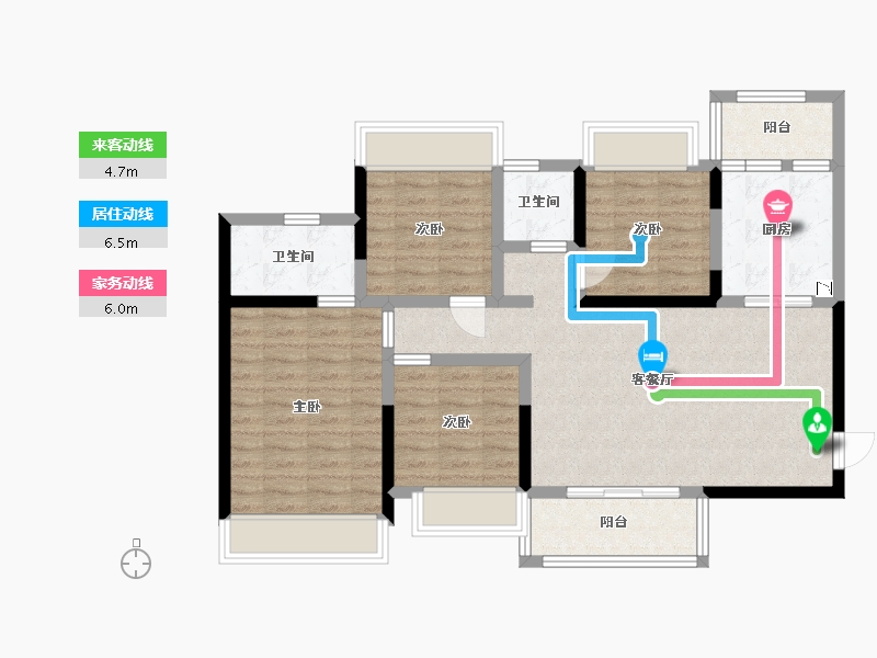 四川省-雅安市-雅原·幸福里-92.75-户型库-动静线