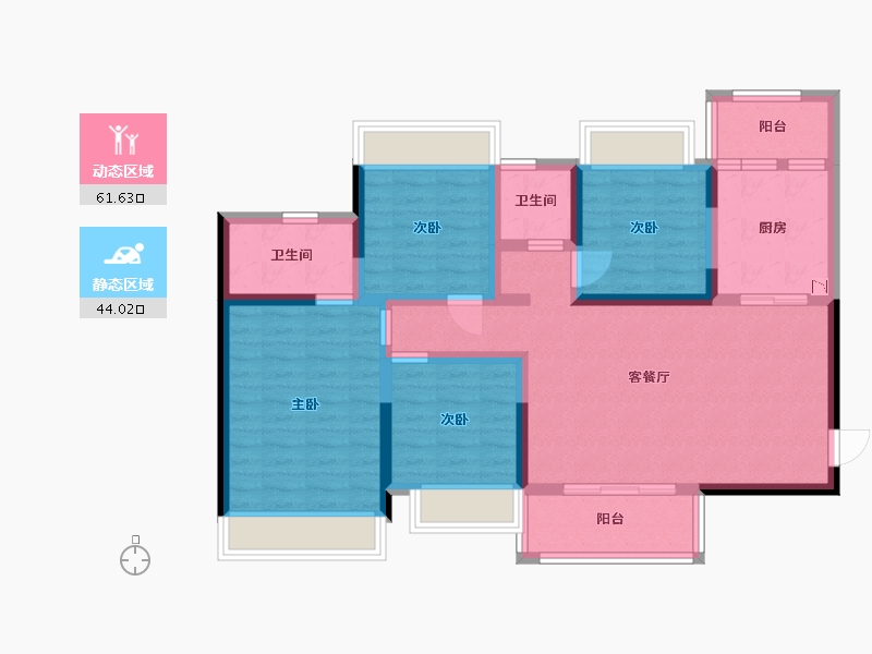 四川省-雅安市-雅原·幸福里-92.75-户型库-动静分区