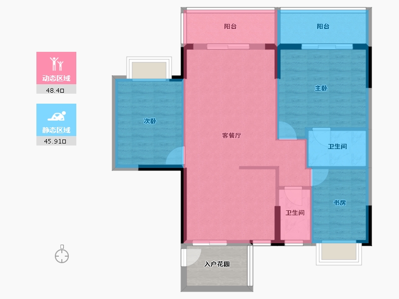 广西壮族自治区-桂林市-桂林日报社小区滨江国际-90.43-户型库-动静分区