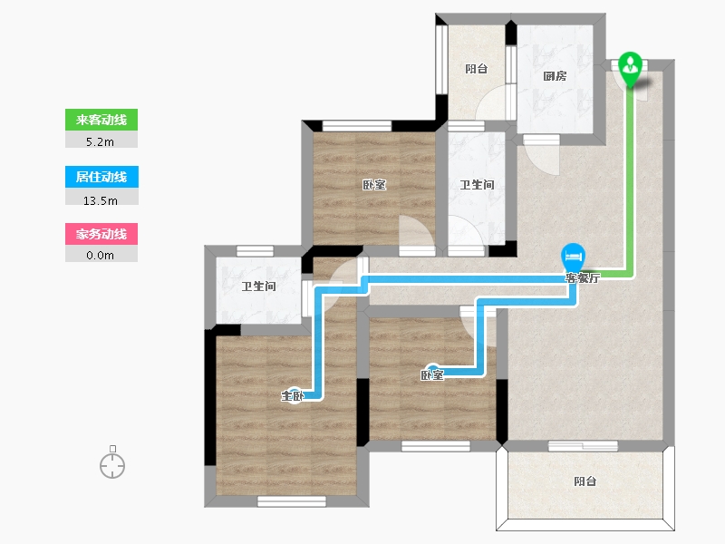 四川省-南充市-鼎仁恒骏府-71.32-户型库-动静线