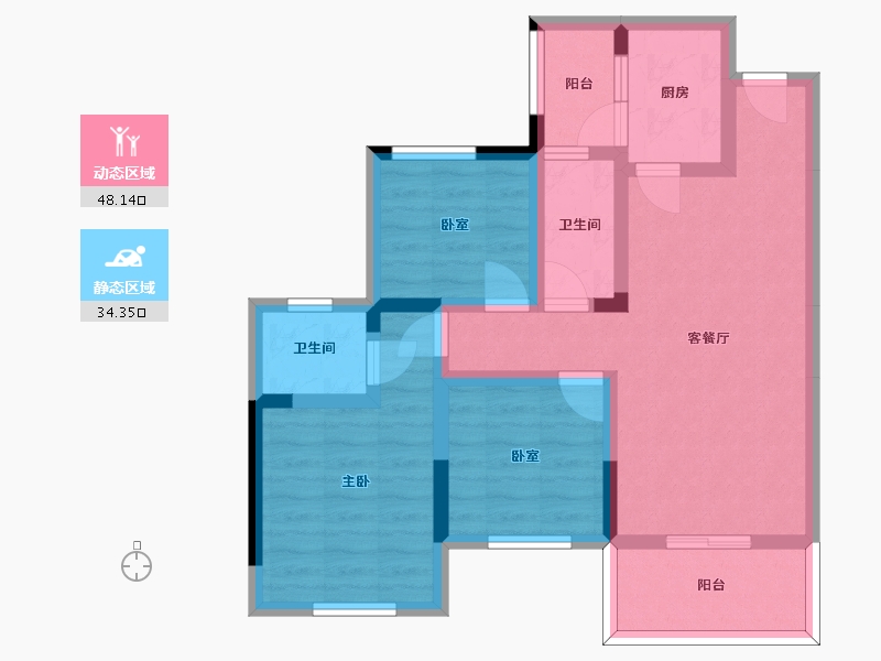 四川省-南充市-鼎仁恒骏府-71.32-户型库-动静分区