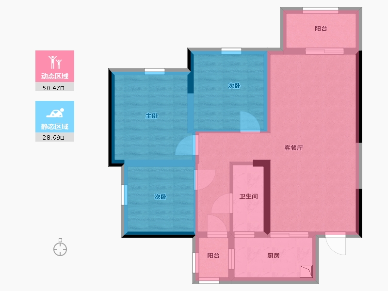 四川省-眉山市-仁寿天府智慧城-69.55-户型库-动静分区