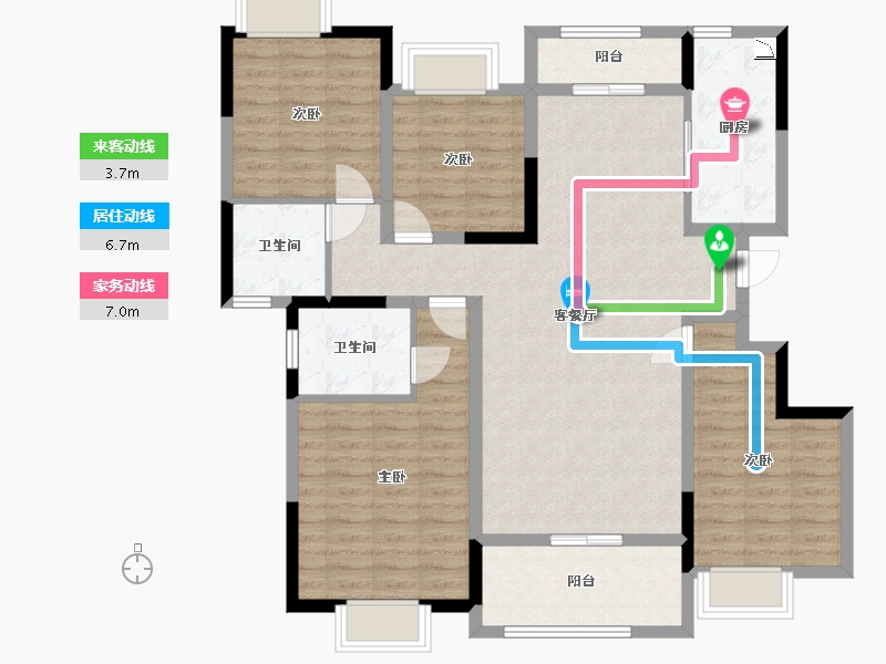 四川省-眉山市-雅居乐锦城-113.83-户型库-动静线