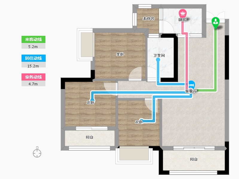 四川省-绵阳市-兴发龙溪谷-70.54-户型库-动静线