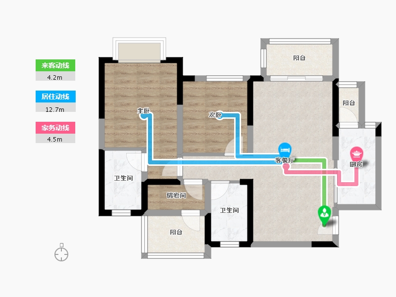 四川省-成都市-世茂城三期-74.78-户型库-动静线