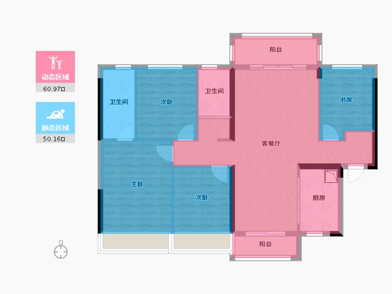 四川省-绵阳市-三台碧桂园-99.92-户型库-动静分区