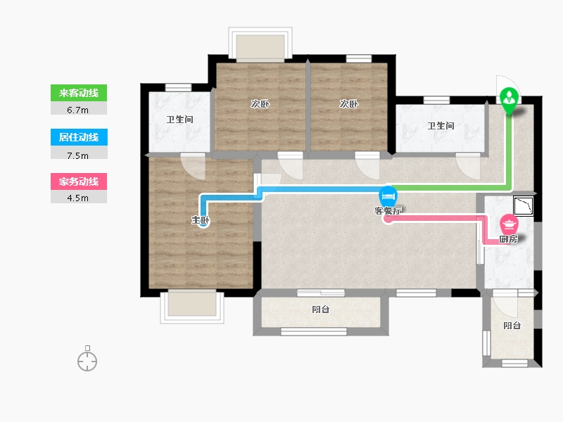 四川省-眉山市-万达御湖世家-79.75-户型库-动静线