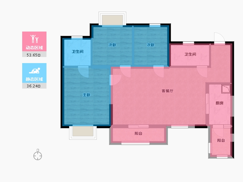 四川省-眉山市-万达御湖世家-79.75-户型库-动静分区