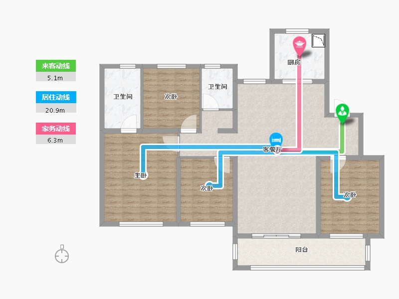 江苏省-徐州市-中海九樾-130.00-户型库-动静线