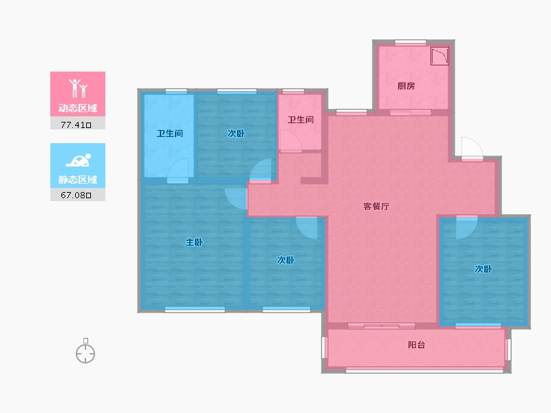 江苏省-徐州市-中海九樾-130.00-户型库-动静分区