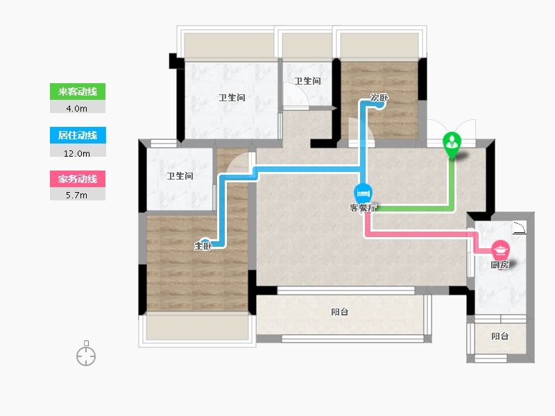 四川省-雅安市-金科集美江宸-72.97-户型库-动静线