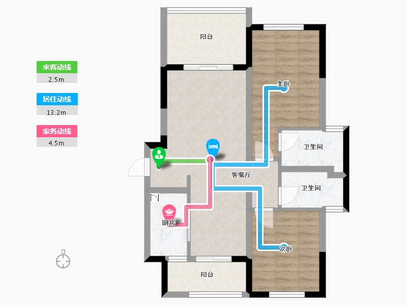 四川省-雅安市-中国桌山森林康养国际旅游度假区-75.06-户型库-动静线