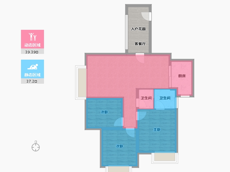 四川省-绵阳市-花溪七里-76.16-户型库-动静分区