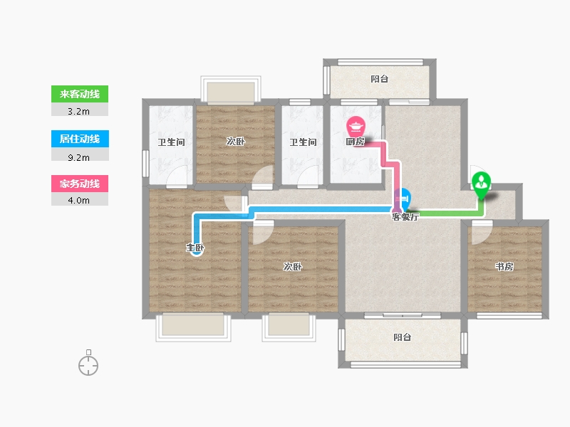 四川省-绵阳市-花溪七里-105.46-户型库-动静线