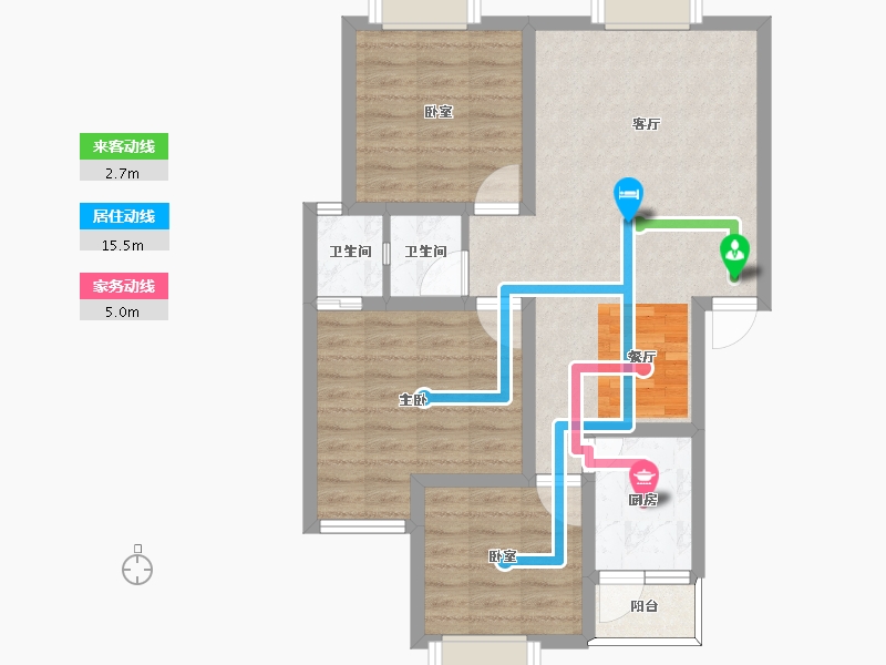 四川省-南充市-御景华庭-71.74-户型库-动静线