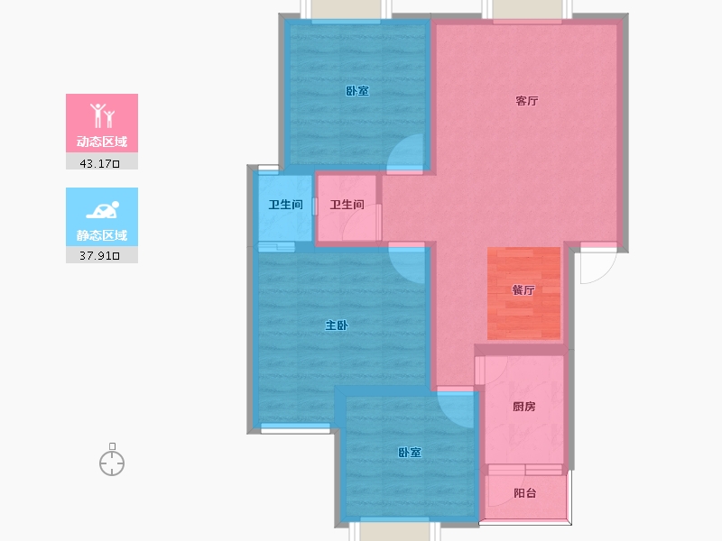 四川省-南充市-御景华庭-71.74-户型库-动静分区