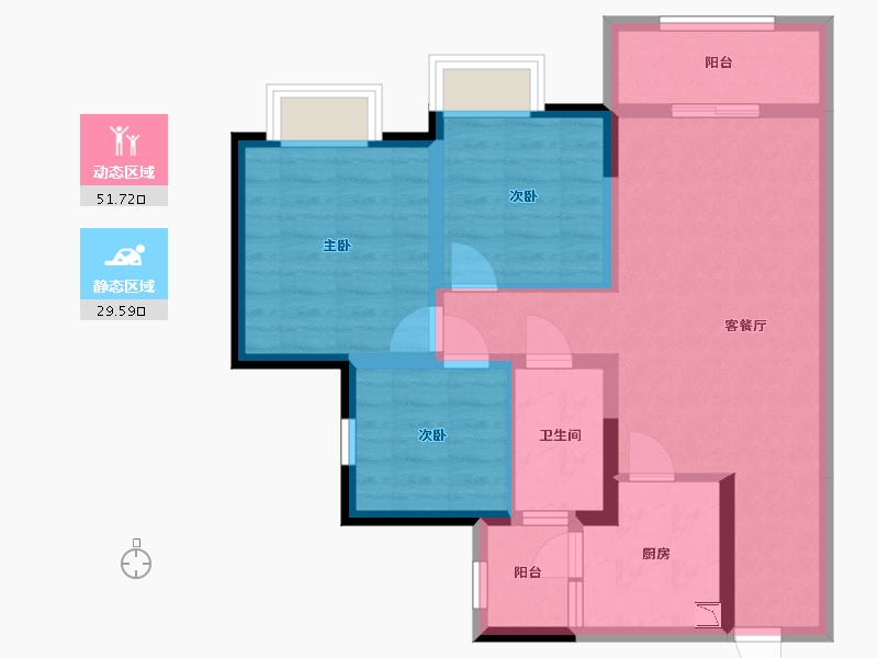 四川省-眉山市-万达御湖世家-71.25-户型库-动静分区