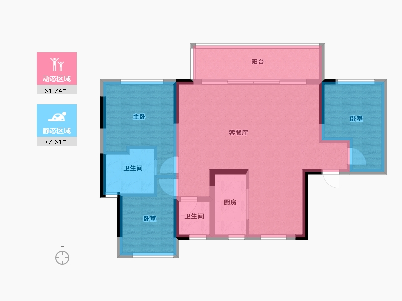 四川省-遂宁市-金科集美天宸-89.09-户型库-动静分区