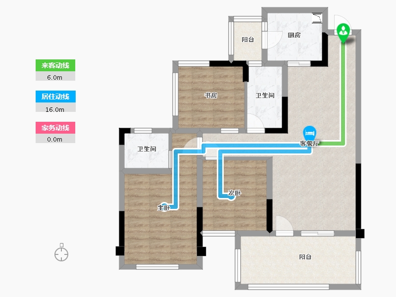 四川省-雅安市-西部网信·蒙山府-90.99-户型库-动静线