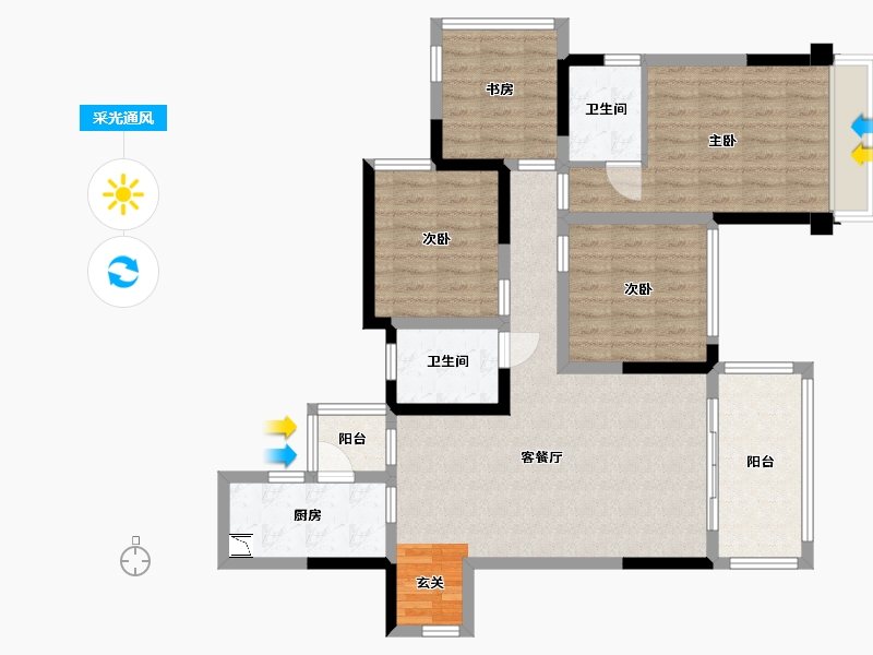 四川省-雅安市-西部网信·蒙山府-97.54-户型库-采光通风