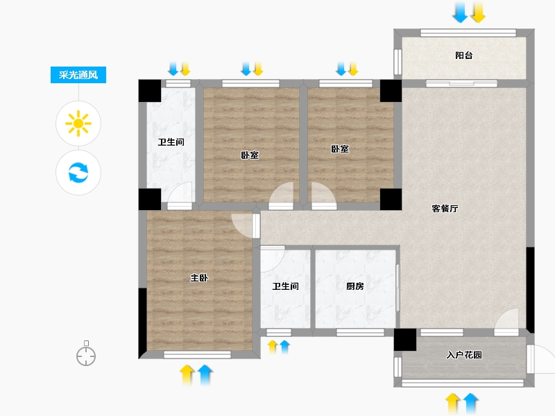 广西壮族自治区-百色市-靖西阳光城-99.86-户型库-采光通风