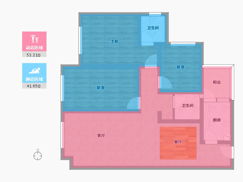 四川省-南充市-金澜天玺-82.99-户型库-动静分区