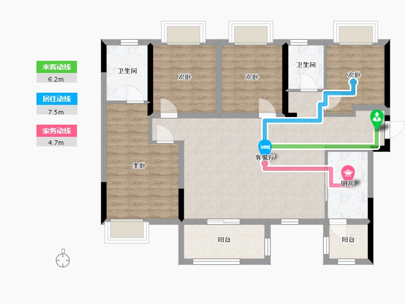 四川省-眉山市-雅居乐锦城-99.29-户型库-动静线