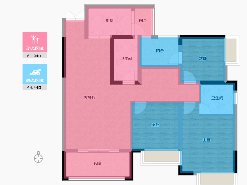 四川省-绵阳市-兴发龙溪谷-94.42-户型库-动静分区