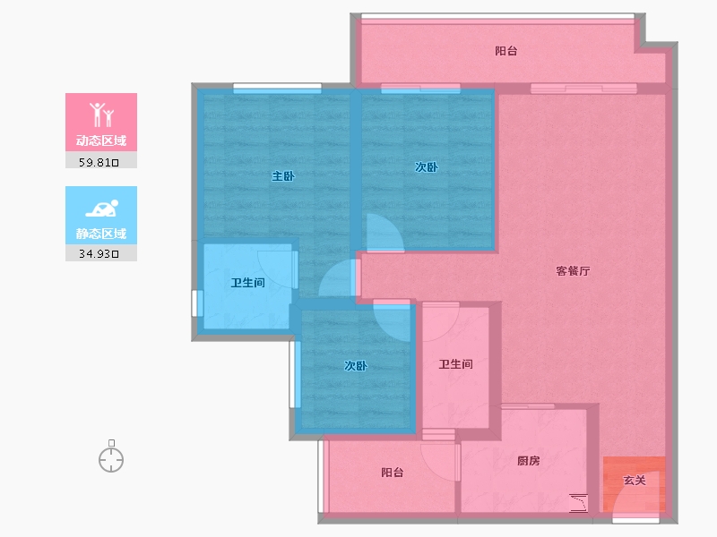 四川省-资阳市-碧桂园柠都府-83.93-户型库-动静分区