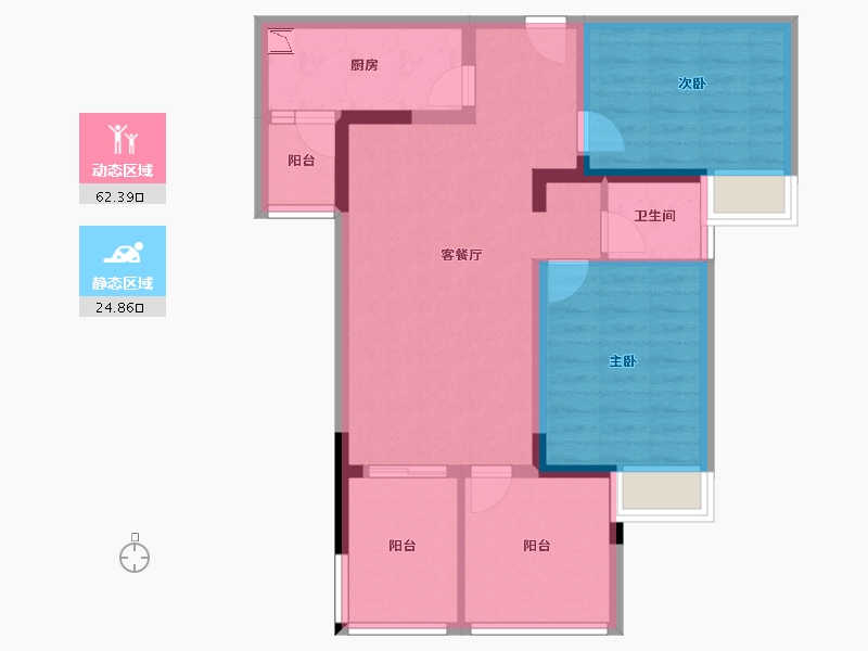 四川省-绵阳市-世纪铂金·明御西城-77.01-户型库-动静分区