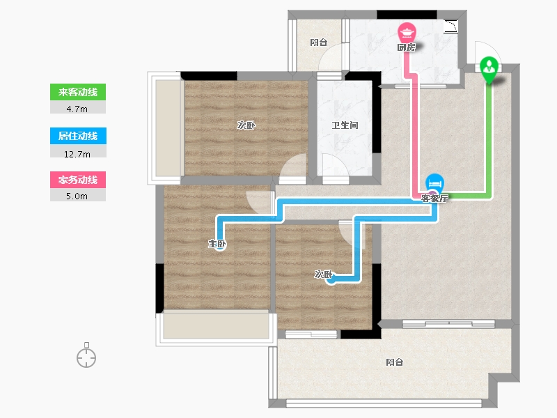 四川省-绵阳市-世纪铂金·明御西城-86.83-户型库-动静线