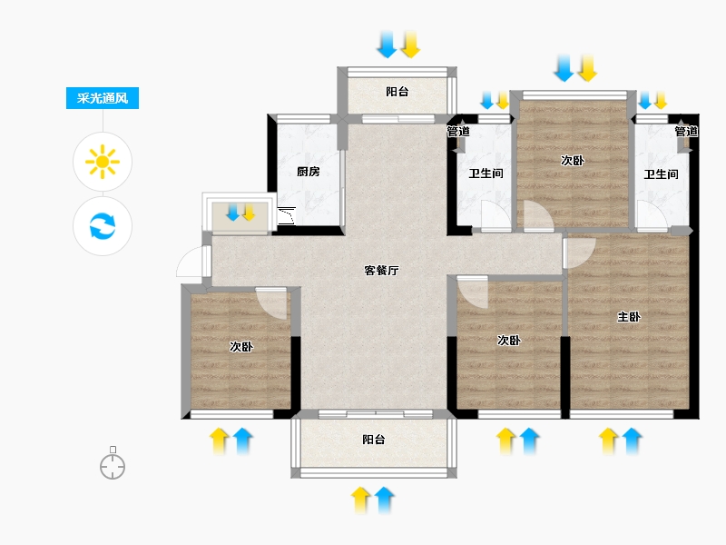 广西壮族自治区-桂林市-光达云创谷溪江悦-90.92-户型库-采光通风