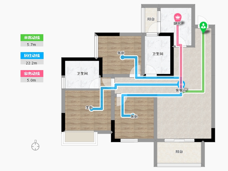 四川省-遂宁市-煦阳·幸福里-80.37-户型库-动静线