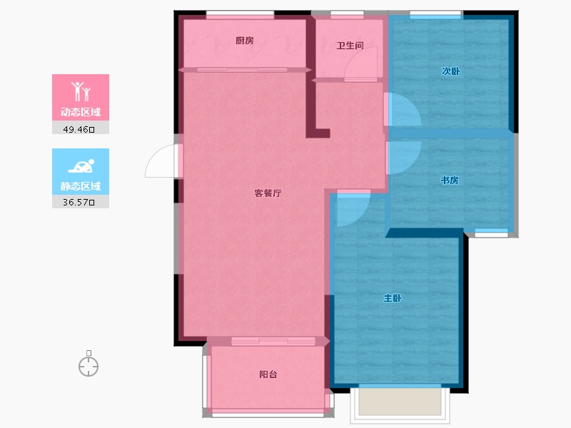 江苏省-徐州市-奥园玖珑天境-77.00-户型库-动静分区