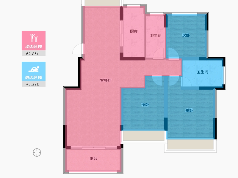 江苏省-徐州市-卢卡庄园-95.25-户型库-动静分区