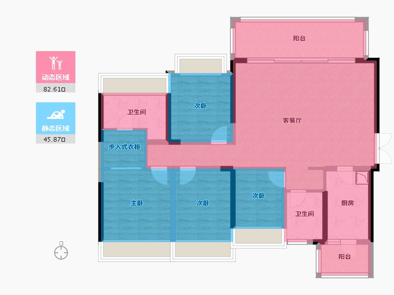 贵州省-贵阳市-融创九樾府-114.77-户型库-动静分区