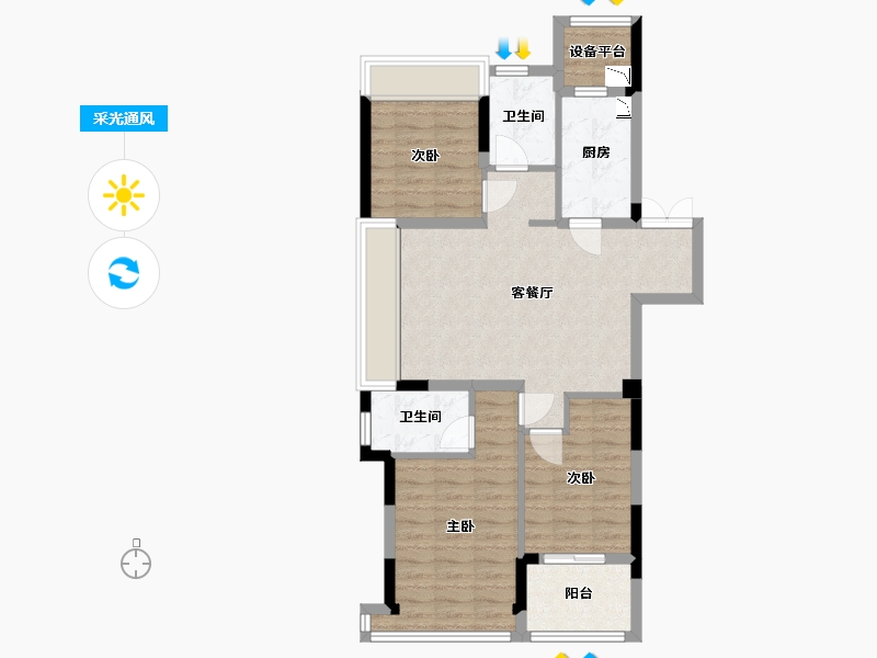 浙江省-杭州市-绿城和庐-78.10-户型库-采光通风