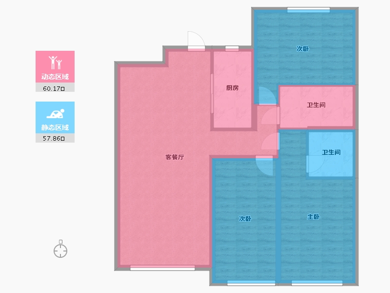 黑龙江省-哈尔滨市-汇智悦景湾-106.78-户型库-动静分区