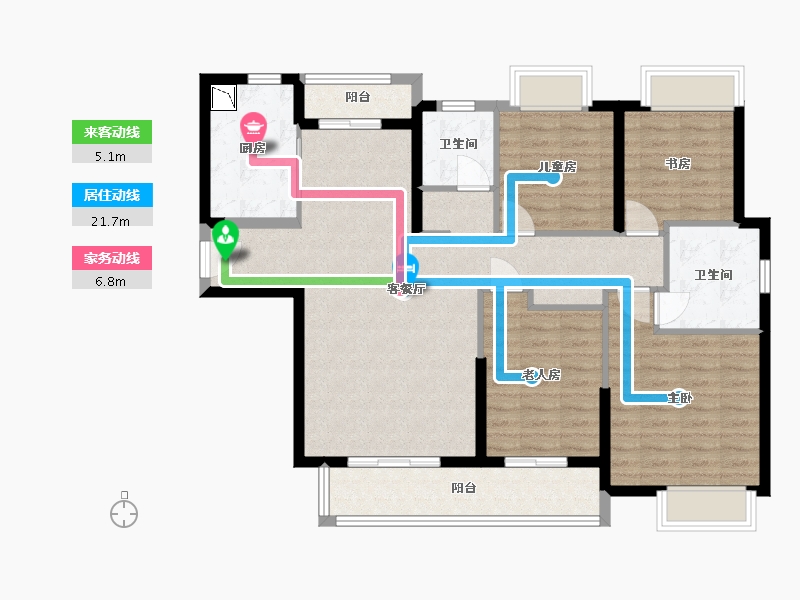 湖北省-武汉市-绿地香树花城-109.02-户型库-动静线