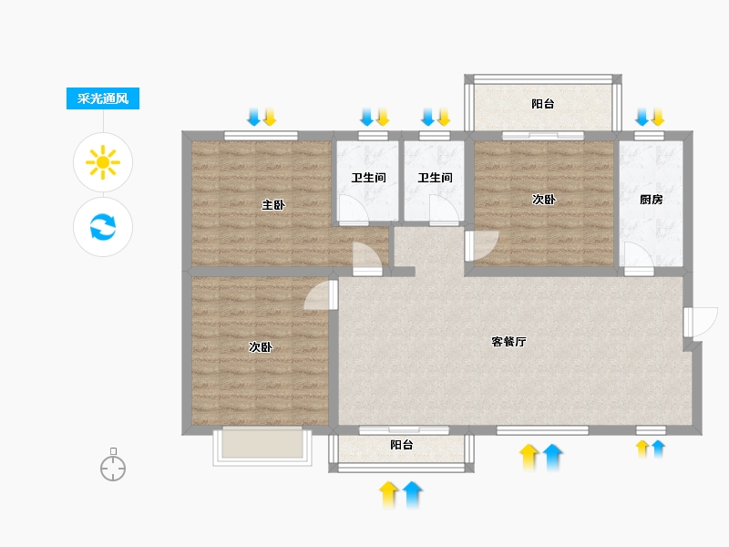 山西省-运城市-畅享-102.56-户型库-采光通风