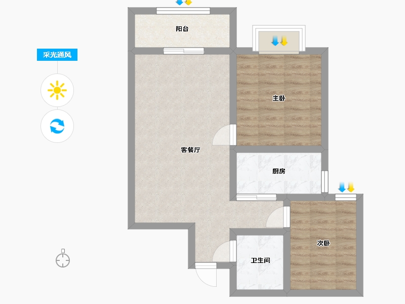 山西省-晋城市-铭基凤凰城-60.00-户型库-采光通风