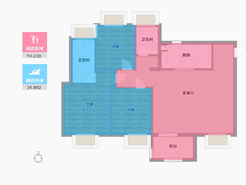 上海-上海市-首创禧悦风华-78.00-户型库-动静分区