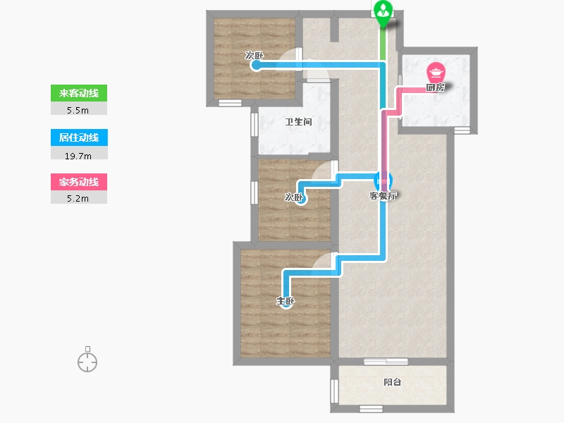 陕西省-渭南市-美林郡-80.24-户型库-动静线