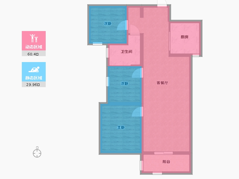 陕西省-渭南市-美林郡-80.24-户型库-动静分区