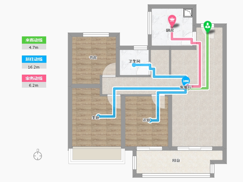 江苏省-无锡市-港龙湖光珑樾-74.21-户型库-动静线