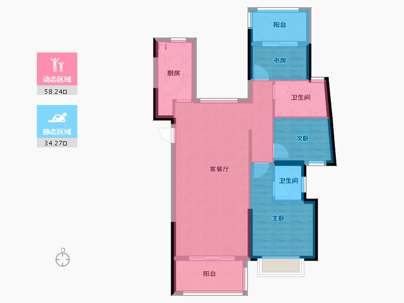 福建省-泉州市-鼎盛上城-82.66-户型库-动静分区