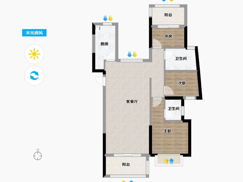 福建省-泉州市-鼎盛上城-82.66-户型库-采光通风